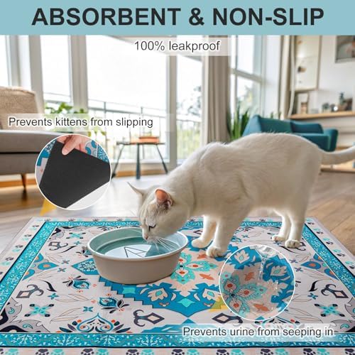 BEAUTYZOO Cat Litter Mat, 20" x 28" Litter Trapping Mat, Waterproof - Image 4