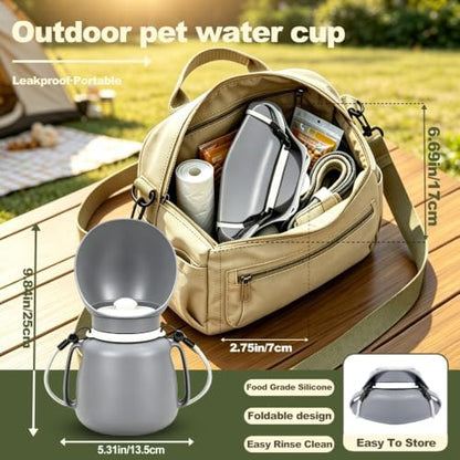 Portable Dog Water Bottle, 27OZ Foldable Dog Travel Water Bottle Leakproof - Image 2