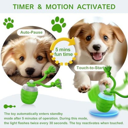 Interactive Dog Toy, [Newly Upgraded] Motion Activated Rolling Ball for Small Dogs, Automatic Moving Dogs Ball for Boredom, USB Rechargeable(Green) - Image 4