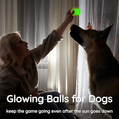 LECHONG Glow Dog Ball, 2.5” Squeaky Dog Toy Ball, Dog Rubber Ball Toys for Small and Medium Dogs, Durable Dog Fetch Toys Puppy Chew Toys Pack of 6 - Image 3