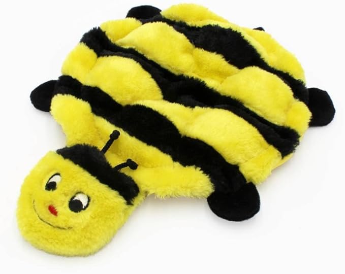 ZippyPaws Squeakie Crawler Plush Dog Toy, Chew Toy with 7 Squeakers and Stuffing, Bertie The Bee