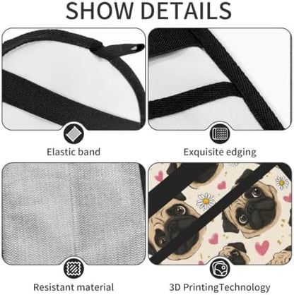 Pug Dog Face Pink Heart Daisy Flower Pet Hair Removal Glove For Cats Dogs - Image 5