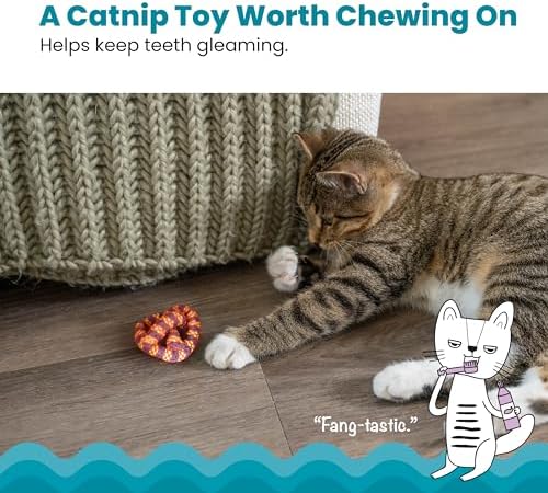 Catstages Plaque Away Pretzel Cat Toy – Interactive Catnip Dental Chew Toy to Help Clean Teeth, Fun for Play and Chewing, Orange (Pack of 2) - Image 2
