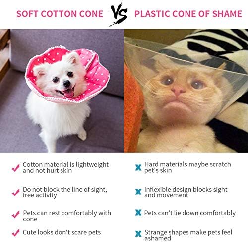 Adjustable Dog Cat Cone,Soft Recovery Cat Cone Collar,Dog Protective Collar for Cats Surgery,Pink,Small,Medium (Pink, Medium) - Image 2