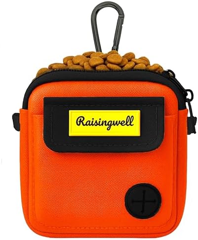 Raisingwell Dog Treat Pouch for Pet Walking and Training with Clicker, Poop Bags and Three Bags Design Small Fanny Zipper Pack Holder for Puppy Snack Dispenser Kit for Leash and Outdoor Use (Blue) by Raisingwell