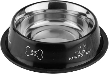 2 Pack Stainless Steel Dog Bowls – 23.6 fl oz Anti-Skid Food & Water Bowls for Small Dogs, Puppies & Cats | Dog Food & Water Bowl | Dog Feeding Bowl (Black & Red)