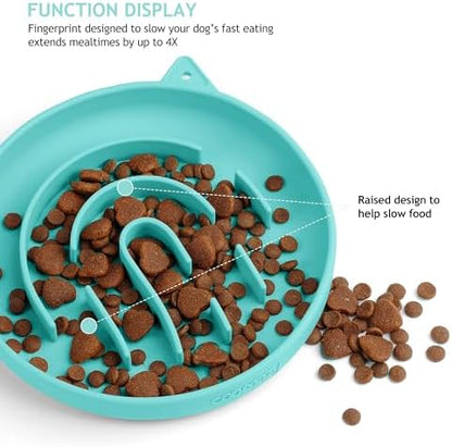 Coomazy Slow Feeder Cat Bowl Silicone Pet Puzzle Feeder for Slow Eating - Image 2