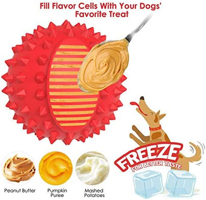 petizer Indestructible 4inch Squeaky Red Dog Balls for Aggressive Chewers, Relieve Anxiety, Interactive Dog Toy, Floatable Rubber Ball for Large Dogs, Indoor, Outdoor, Waterproof - Image 5