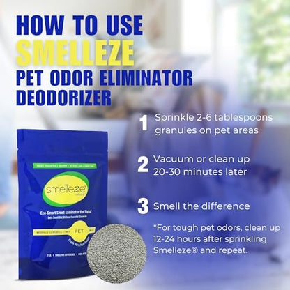 SMELLEZE Natural Pet Odor Eliminator Deodorizer Granules - 2 lb. Bottle - Image 5