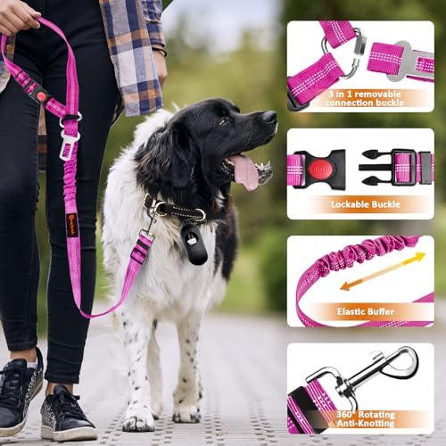Laqibak Removable Dog Seat Belt Harness for Car, 3 in 1 Pet Seatbelt Leash - Image 5