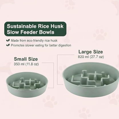 Sustainable Dog Slow Feeder Bowl – 11.8 OZ (350 ML) | Eco-Friendly Material, Dishwasher Safe | Suitable for Dry and Wet Food | Durable and Easy to Clean | Off White