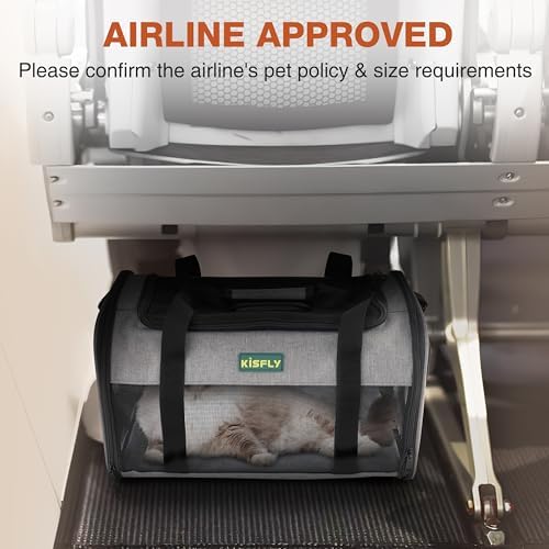 Foldable Cat Carrier 17"x11"x9.5", Soft-Sided Airline Travel Bag - Image 3