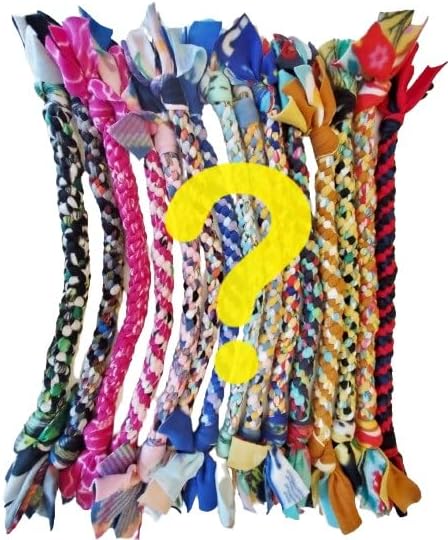 Dog Puppy Tug Pull Toy Rope Play Durable Interactive Entertaining Heavy Duty Fleece Round Square Braid by Knots SO Fast (Mystery 1 pc)