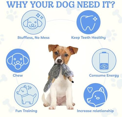 SHARLOVY Dog Squeaky Toys No Stuffing 2 Pack, Plush Crinkle Dog Toys for Large Breed, Durable Doggie Chew Cute Animals Puppy Toy for Teething - Image 5