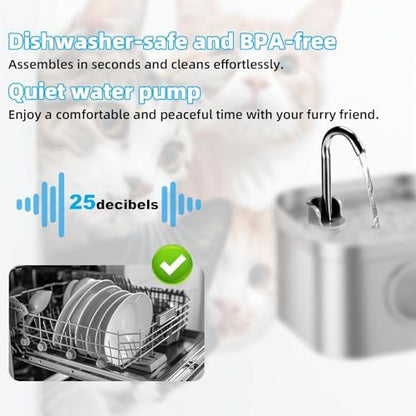 Cat Water Fountain Replacement Accessories Set with Cleaning Brush - Image 4