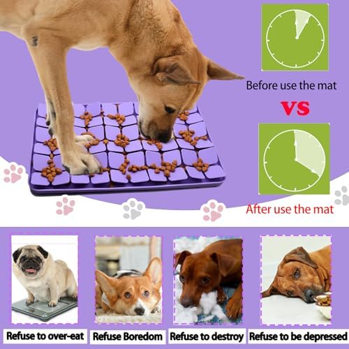 Silicone Snuffle Mat for Small Medium Dogs,Slow Feeder Lick Mat for Pet Slow Down Eating,Encourages Natural Foraging Skill,Interactive Feed Game Toy Lick Mat Bowl for All Breed Dog - Image 2