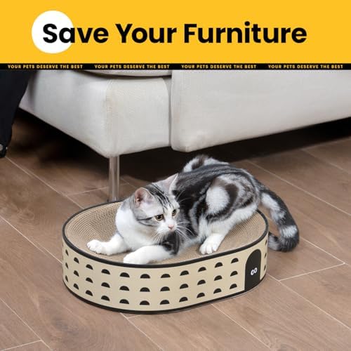 Conlun Oval Cat Scratcher Bed | Scratching Bowl Lounge for Kittens | Medium - Image 7