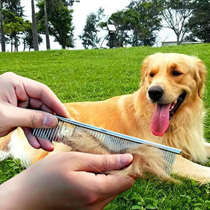 Lilpep 2PCS Stainless Steel Metal Dog Comb, For Removing Tangled Mats And Massaging Pet Combs, Professional Pet Grooming Tools - Image 4