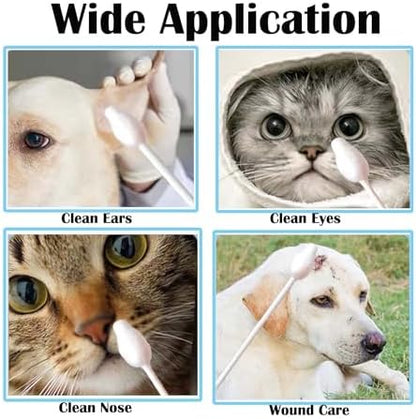 110 Pcs Dog Ear Cleaner Cotton Buds for Dogs Cat Ear Cleaner Tool Gourd Shaped Swabs Cotton Sticks for Pet's Ear - Image 6