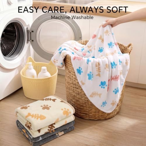 Luciphia 3 Pack Cute Cat Blankets Cozy Small Throw for Pet Puppy,30"x20" - Image 7