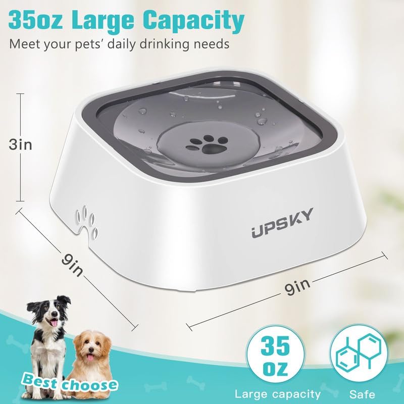 UPSKY 35oz No-Spill Pet Water Bowl, Slow Water Feeder for Dogs and Cats - Image 3
