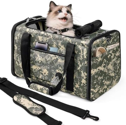 YUDODO 25lbs Cat Carrier Lightproof Soft Sided Pet Carrier for Large Cat by YUDODO