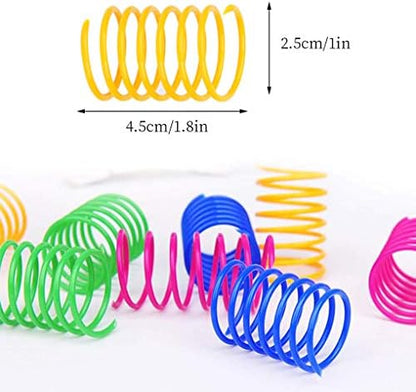 ISMARTEN Cat Spring Toy (60 Pack), Cat Kittens Toys Plastic Coil Spiral Springs for Swatting, Biting, Hunting, and Active Healthy Play (Random Color) - Image 2