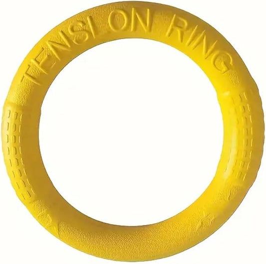 Dog Flying Disc, Premium Quality Flyer Dog Toy for Outdoor & Indoor Fun, Tension Ring Dog Toy for Throwing, Catching, Swimming & Training (Yellow, 6.4 in)