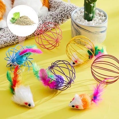 Jecery 5 Pcs Cat Toys Spring,Metal Cage,Multicolor - Image 4