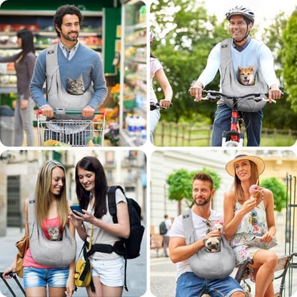 Dog Sling Carrier with Padded Strap, Reversible Pet Carrier for Cat Dogs, Hands Free Puppy Sling with Pocket, Dog Carriers for Small Dogs Cats, Cat Purse Bag Outdoor Travel Safety Harness - Image 6