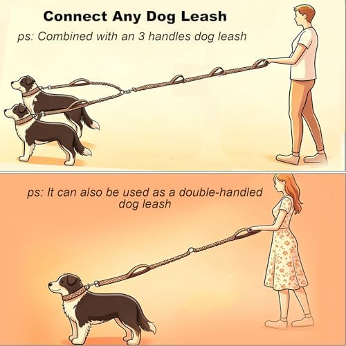 20"Double Dog Leash Coupler Leash Splitter for 2 Medium Large Dog - Image 5