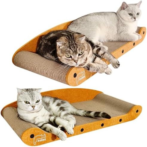 Cat Scratcher Bed 27 Inch Cat Couch Scratcher &16 Inch Cat Scratch Box with Refillable Scratch Pad Cat Scratchers for Indoor Cats Durable Extra Large Cats Lounger Furniture Protector - Image 5
