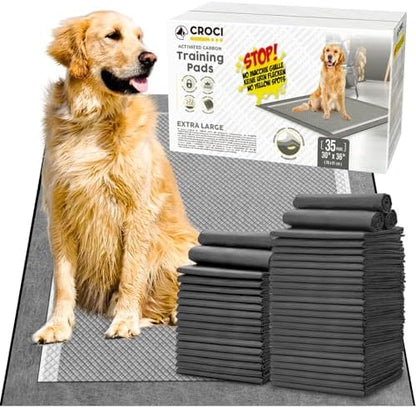 CROCI Charcoal Pee Pads for Dogs Odor Control Leak Proof XXL 30x36in 35Ct by CROCI
