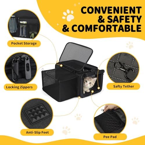 Apollo Walker Cat Carrier Airline Approved Expandable Black - Image 3
