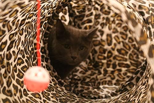 Feline Ruff 3 Way Cat Tunnel. Extra Large 12 Inch Diameter and Extra Long. A Big Collapsible Play Toy. Wide Pet Tunnel Tube for Rabbits, Kittens, Large Cats, and Dogs (Animal Print) - Image 3