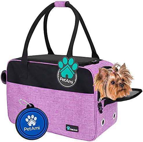 PetAmi Small Dog Purse Carrier with Pockets, Airline Approved, Purple by PetAmi