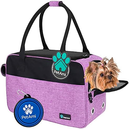 PetAmi Small Dog Purse Carrier with Pockets, Airline Approved, Purple by PetAmi