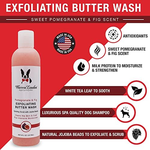 Warren London 8oz Butter Combo - Premium Dog Shampoo & Conditioner - Exfoliating Wash with Fragrant Leave in Conditioner - Pom & Fig w/Pom & Acai - Image 2