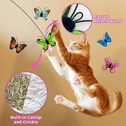 Catnip Toys for Indoor Cats with Crinkle, Butterfly 5-Pack - Image 5