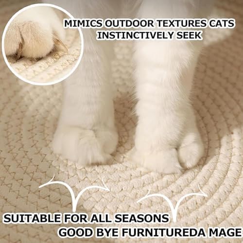 Instinct Basket, Stimuli Handwoven cat Basket Rope Cotton Eliminates Bed Rejection Round Pet Basket, Boho Catbed for Cats Handwoven Scratchable Breathable Weave (Small) - Image 5