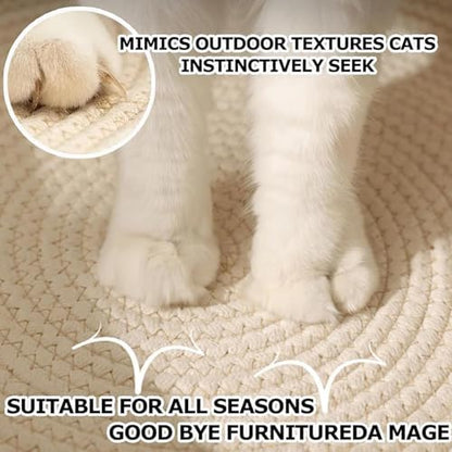 Instinct Basket, Stimuli Handwoven cat Basket Rope Cotton Eliminates Bed Rejection Round Pet Basket, Boho Catbed for Cats Handwoven Scratchable Breathable Weave (Small) - Image 5