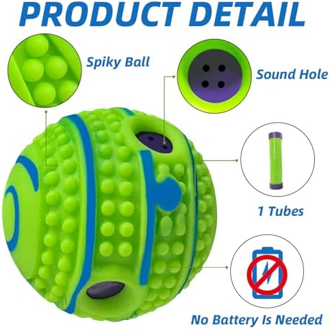 Spiky Interactive Dog Toys Ball, XS, 2.75 in (7 cm) - Image 2