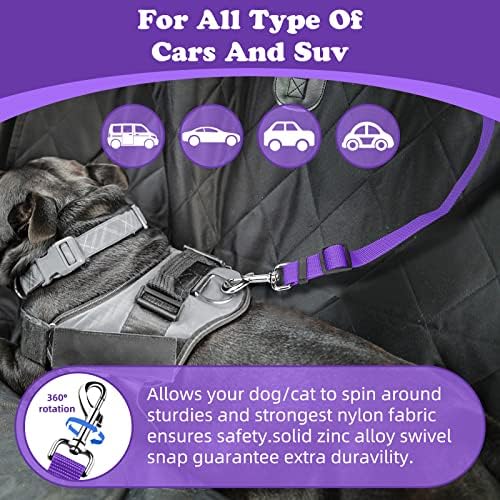 BWOGUE 2 Pack Dog Seat Belt for Car, Headrest Restraint Strap, Purple - Image 5