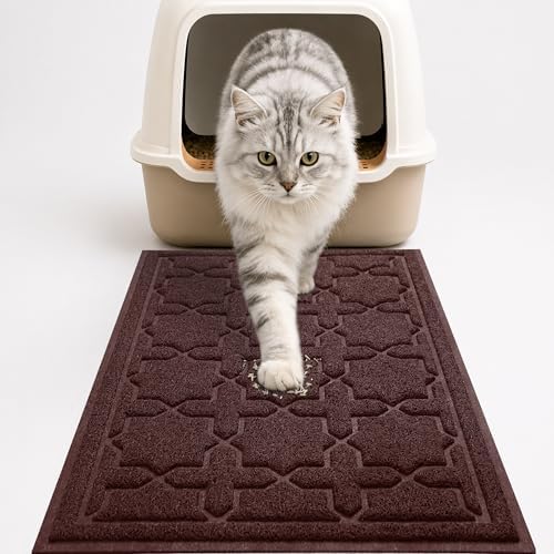 Yimobra Cat Litter Mat, Waterproof Litter Trap Mat, 35.4x23.6, Dark Coffee by Yimobra