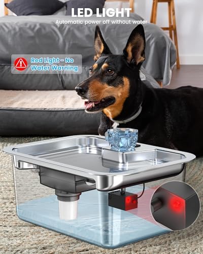 Water Pump Replacement for LESOTC 11L/3Gallon Stainless Steel Dog Water Fountain,Ultra Quite Water Pump for Dog Water Dispenser for Large Dogs Water Drinking Bowl Fountain for Pet, Easy to Clean,Black - Image 4