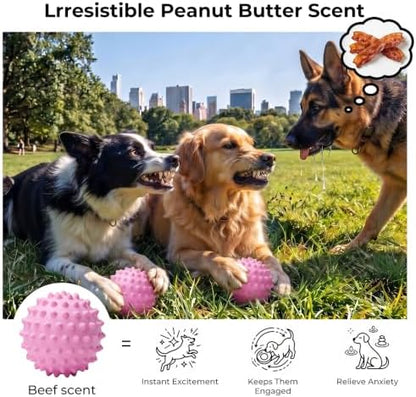 2-Packs 3.5'' Squeaky Dog Ball for Aggressive Chewers 25-80lbs - Image 4