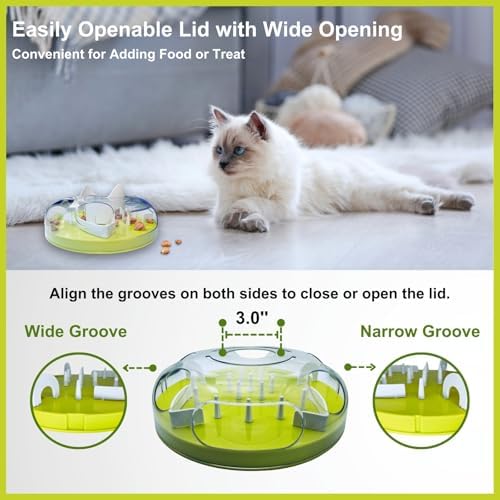 Interactive Cat Treat Puzzle Enrichment Toys, Neon Green - Image 4