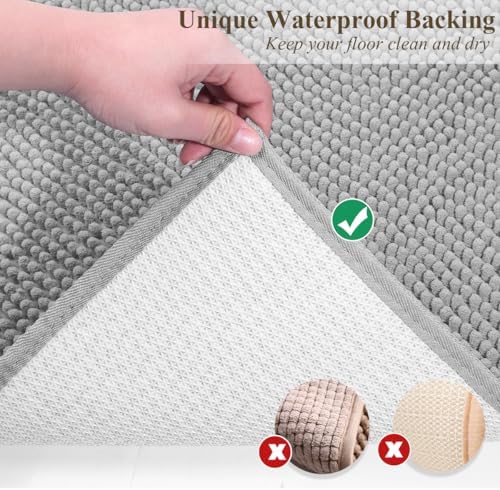 VIVAGLORY Cat Litter Mat Softgrip Litter Trapping Mat, 31"× 20", Grey - Image 4