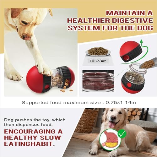 BSISUERM Dog Food Dispensing Puzzle Toy Adjustable Treat Dispenser Slow Feeder Pet Interactive Chase Toy Dog Enrichment Ball for Medium Large Dogs to Keep Them Busy, Extra Large - Image 4