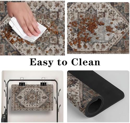 Dog Food Mat for Floors, Absorbent Pet Cat Food Bowl Mat, 17x27 in - Image 4